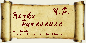 Mirko Purešević vizit kartica